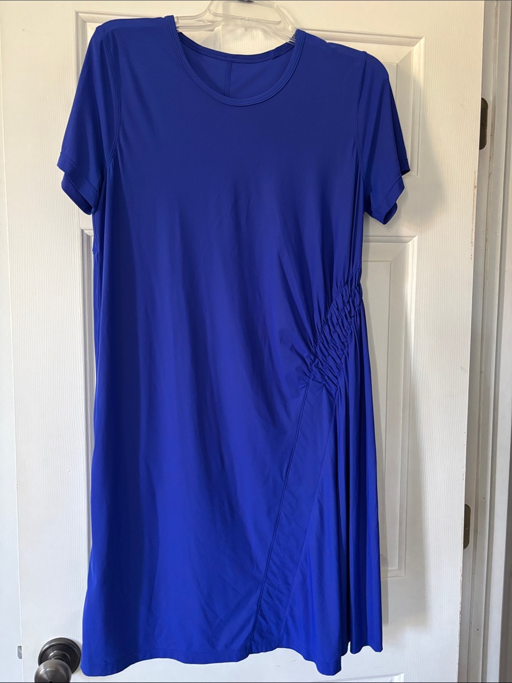 Women's Royal Blue Lulu Short Sleeve Side-Ruch Dress